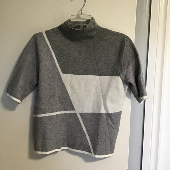Short Sleeve Mock Turtleneck Sweater - Picture 1 of 6